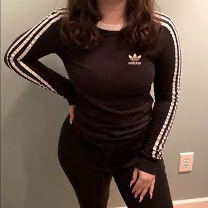 Black Adidas Striped Shirt